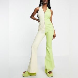 Denim two tone jumpsuit